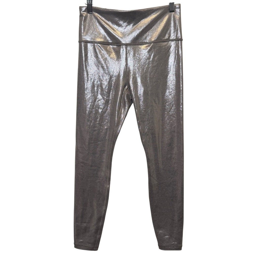Athleta Elation Shine Tights M Gold Metallic Athleisure Luxe Goddess Shine Yoga